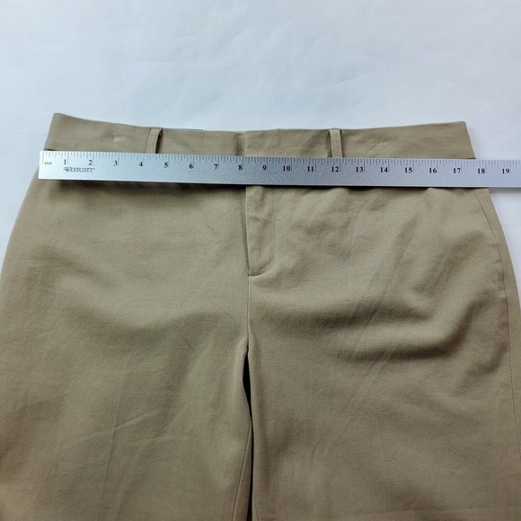 CC - Crown & Ivy Womens Cary Dress Pants Trousers 12 Short Petite Khaki Tan NWT - Picture 7 of 9